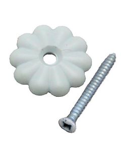 Rosette & Screw (White) 100pk