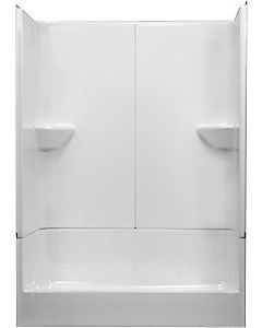 White 54" x 28" 3 Piece Shower