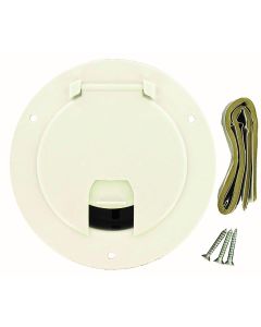 5" Round Cable Hatch White