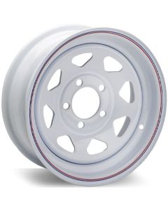 15X5 White Spoke 5 Lug