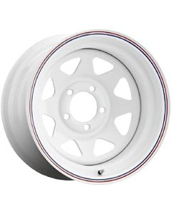 13X4.5 White Spoke 5Lug